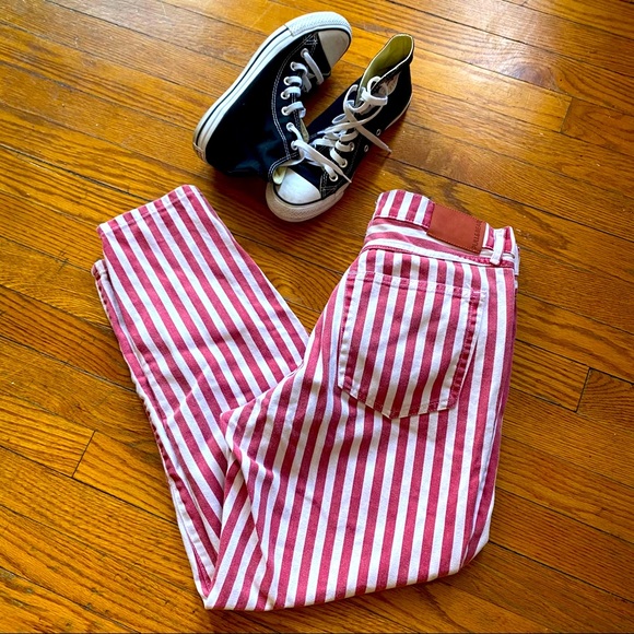 Pull&Bear Denim - Red & White stripes balloon jeans